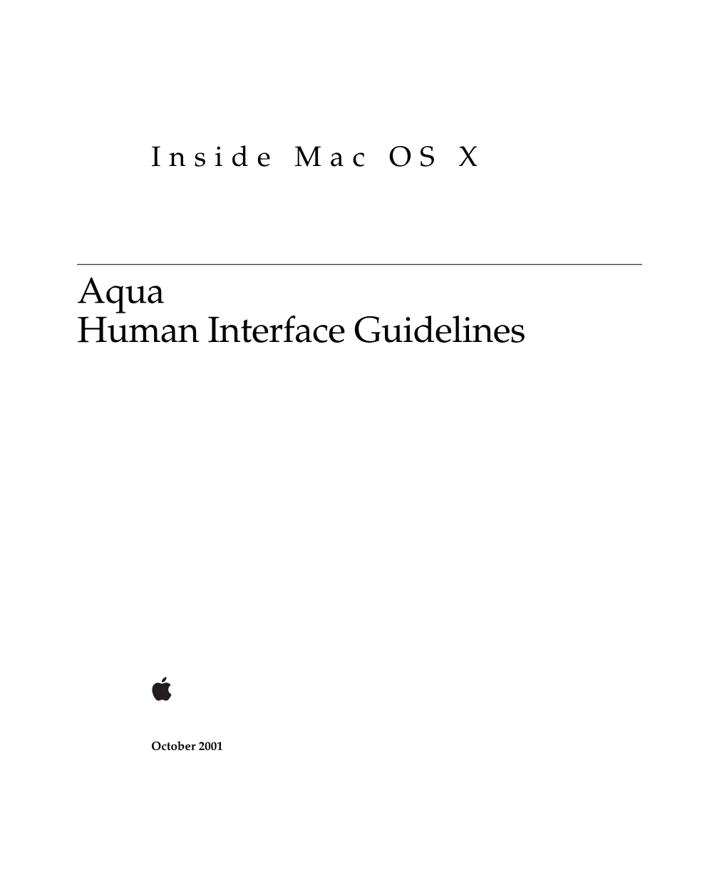 Aqua Human Interface Guidelines