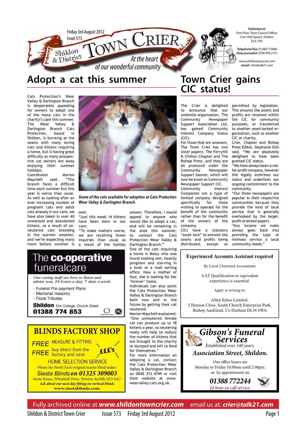 Town Crier, Issue