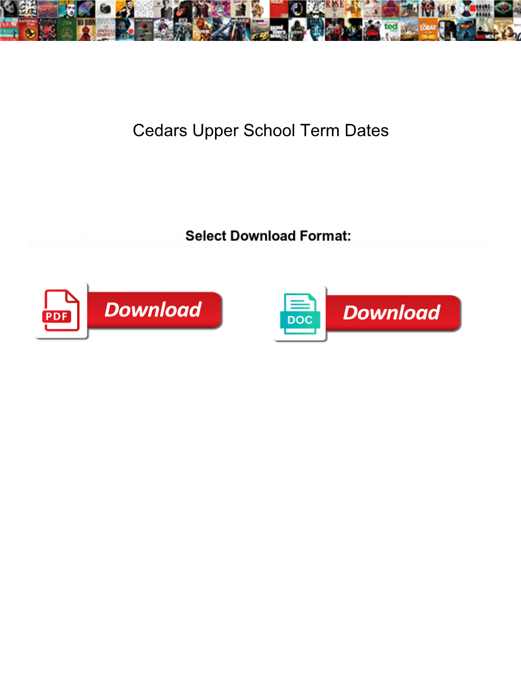 Cedars Upper School Term Dates