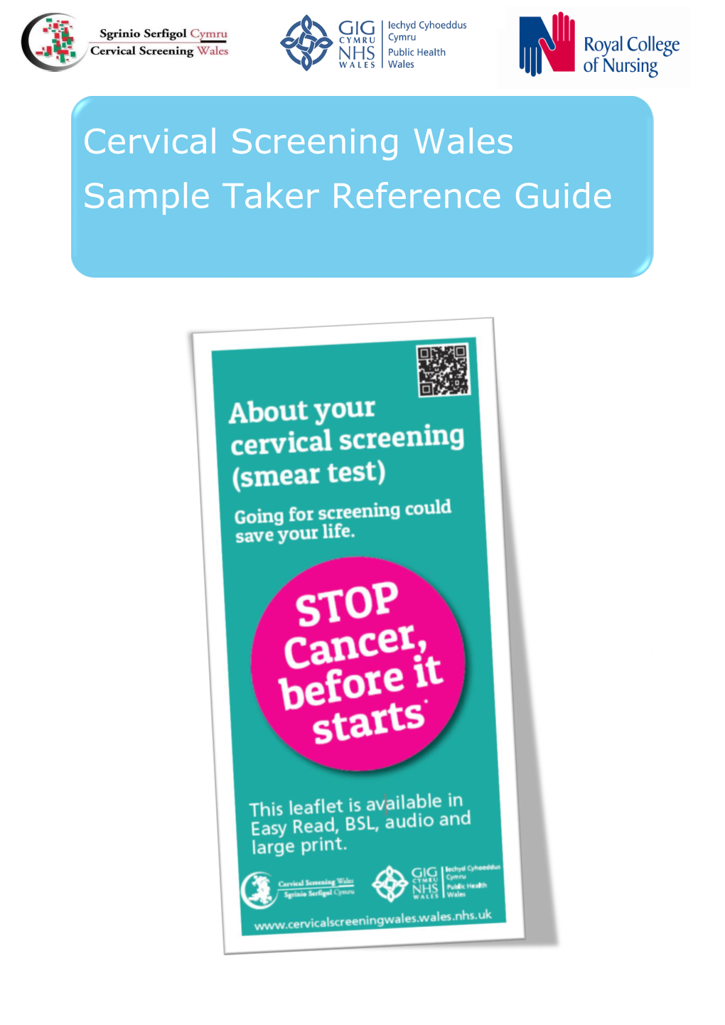 Cervical Screening Wales – Sample Taker Reference Guide