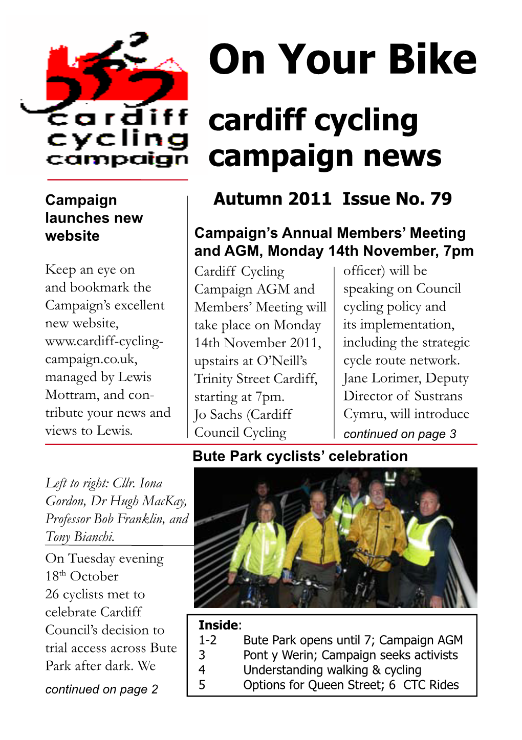 On Your Bike Cardiff Cycling Campaign News