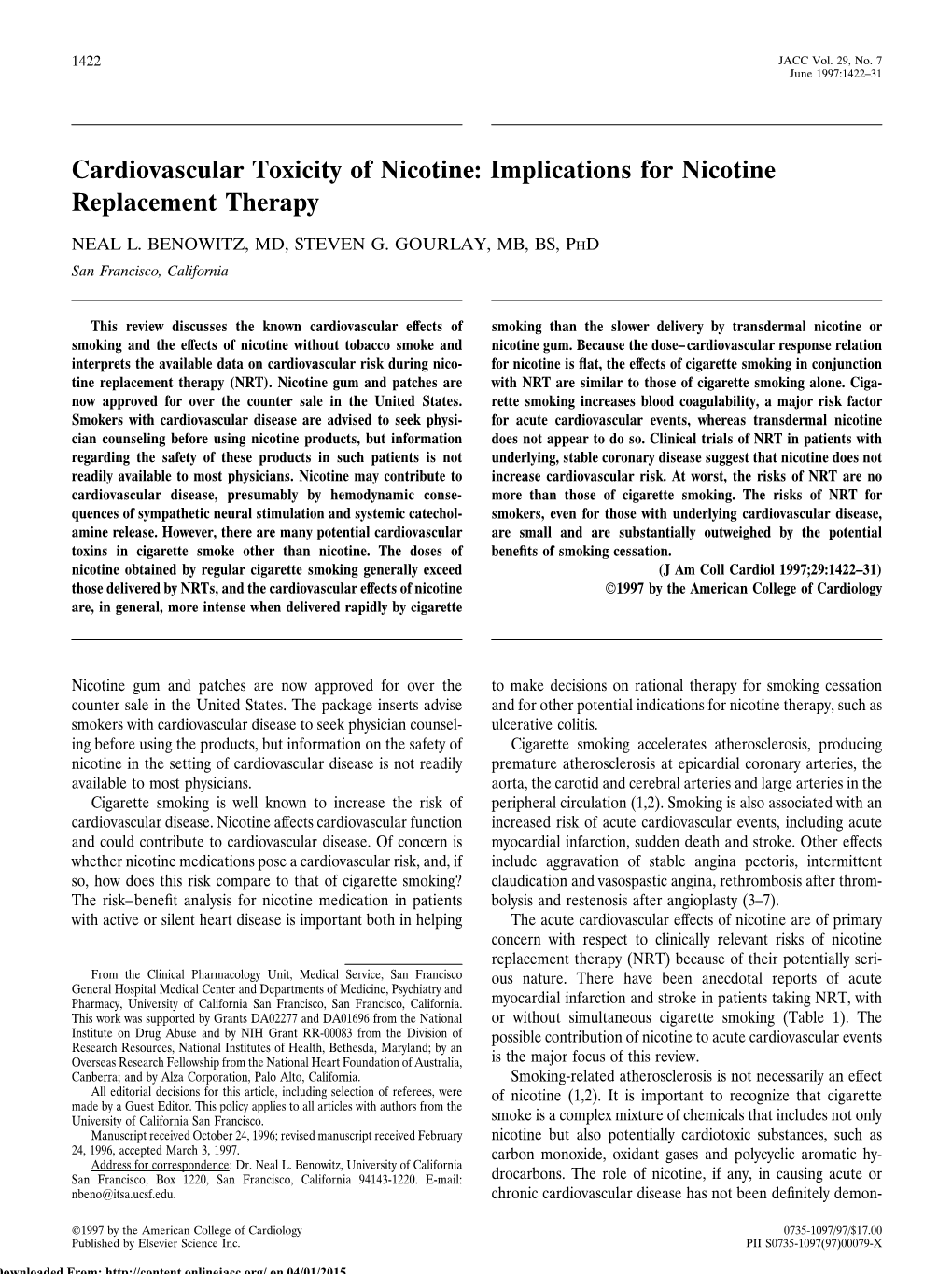 Implications for Nicotine Replacement Therapy