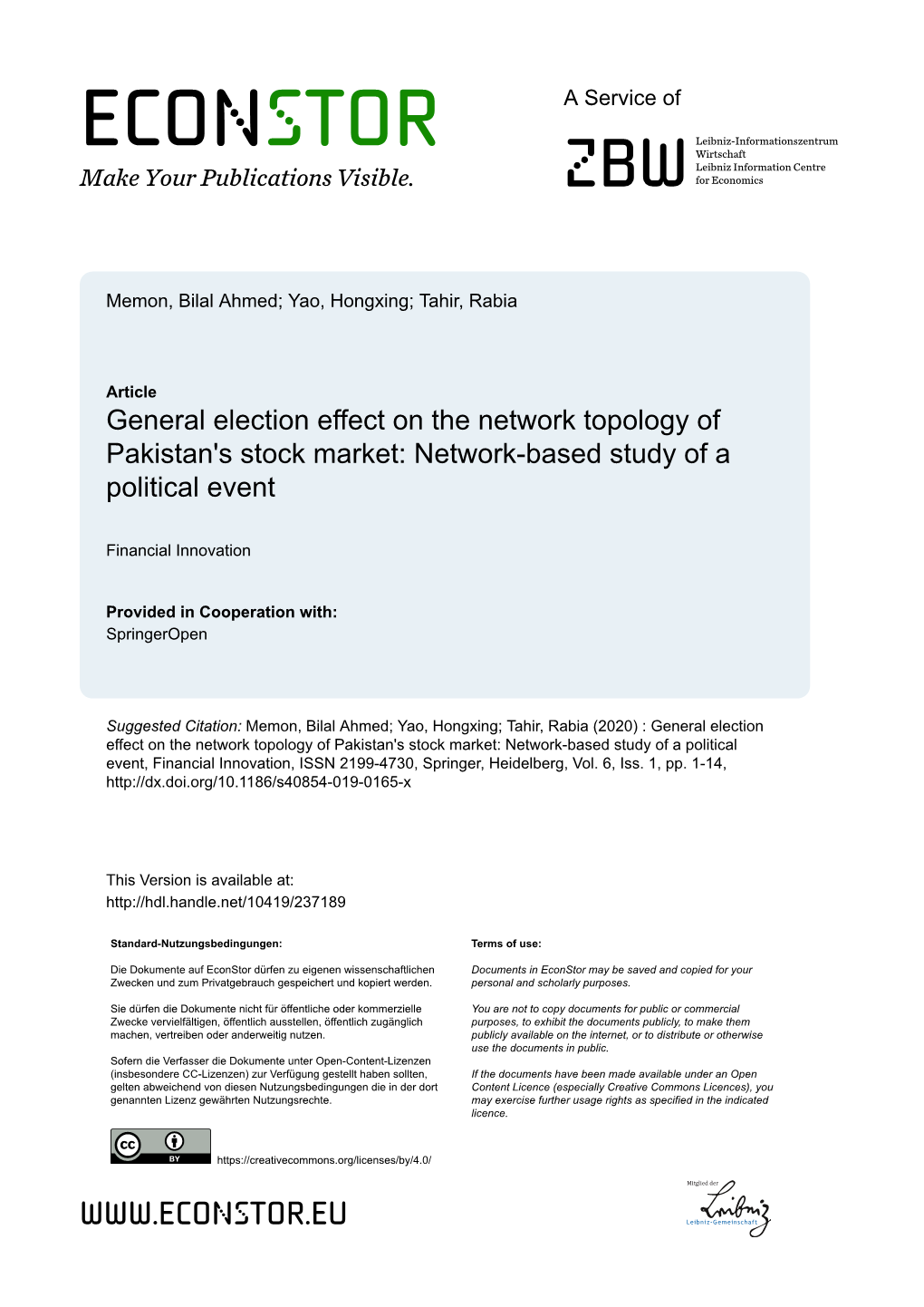 General Election Effect on the Network Topology of Pakistan's Stock Market: Network-Based Study of a Political Event