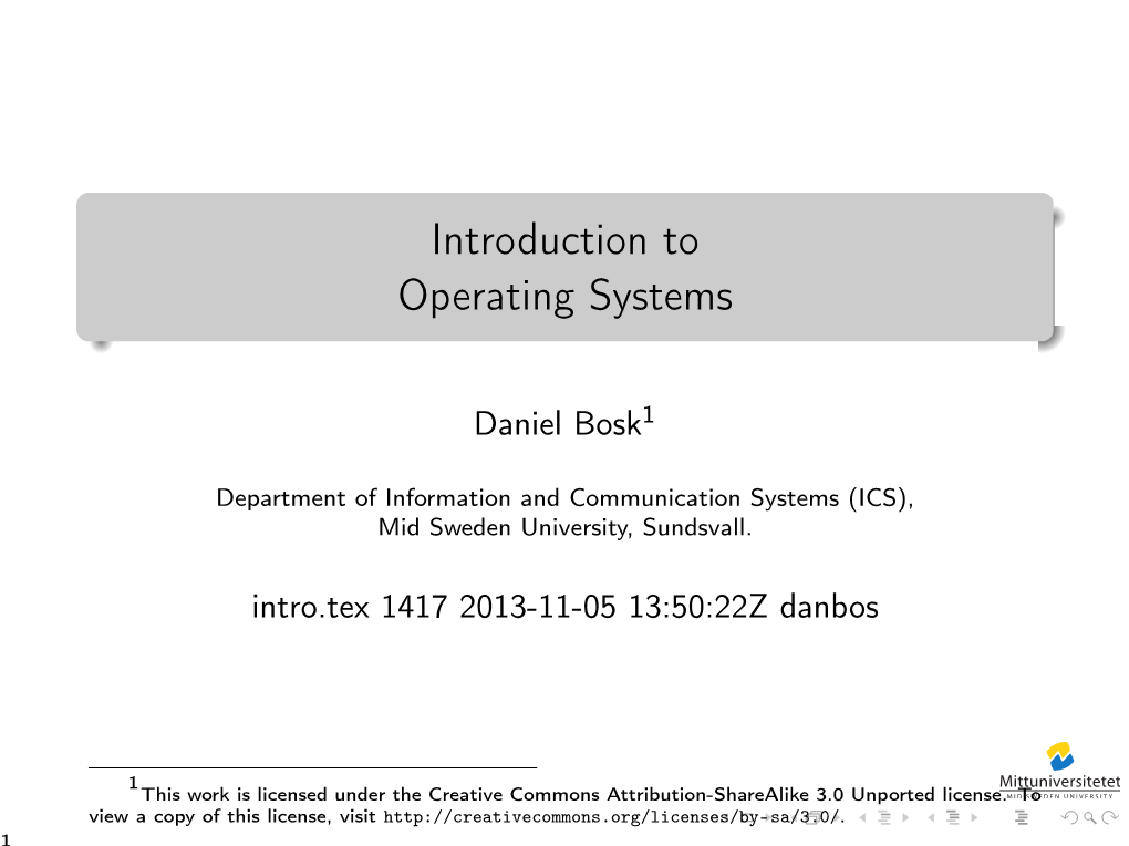 Introduction to Operating Systems