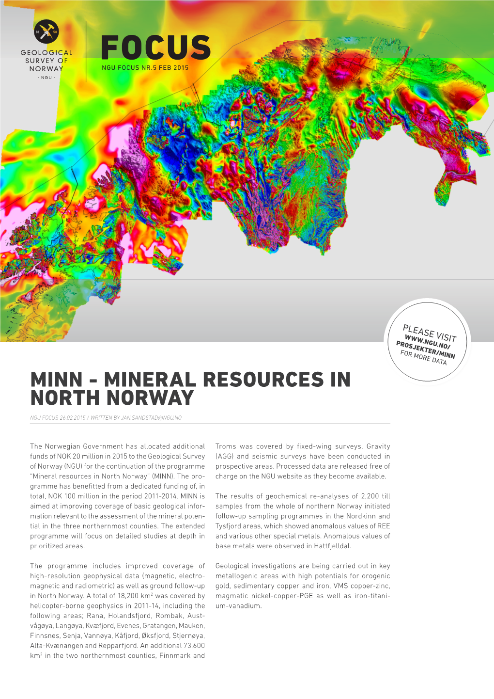 Mineral Resources in North Norway Ngu Focus 26.02.2015 / Written by Jan.Sandstad@Ngu.No