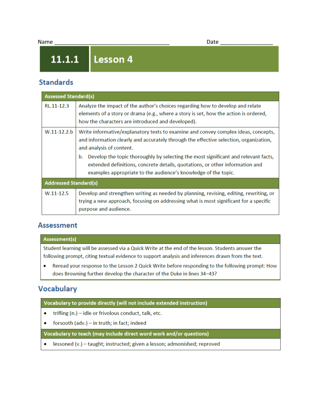 Activity 2: Independent Work with Lines 34 43