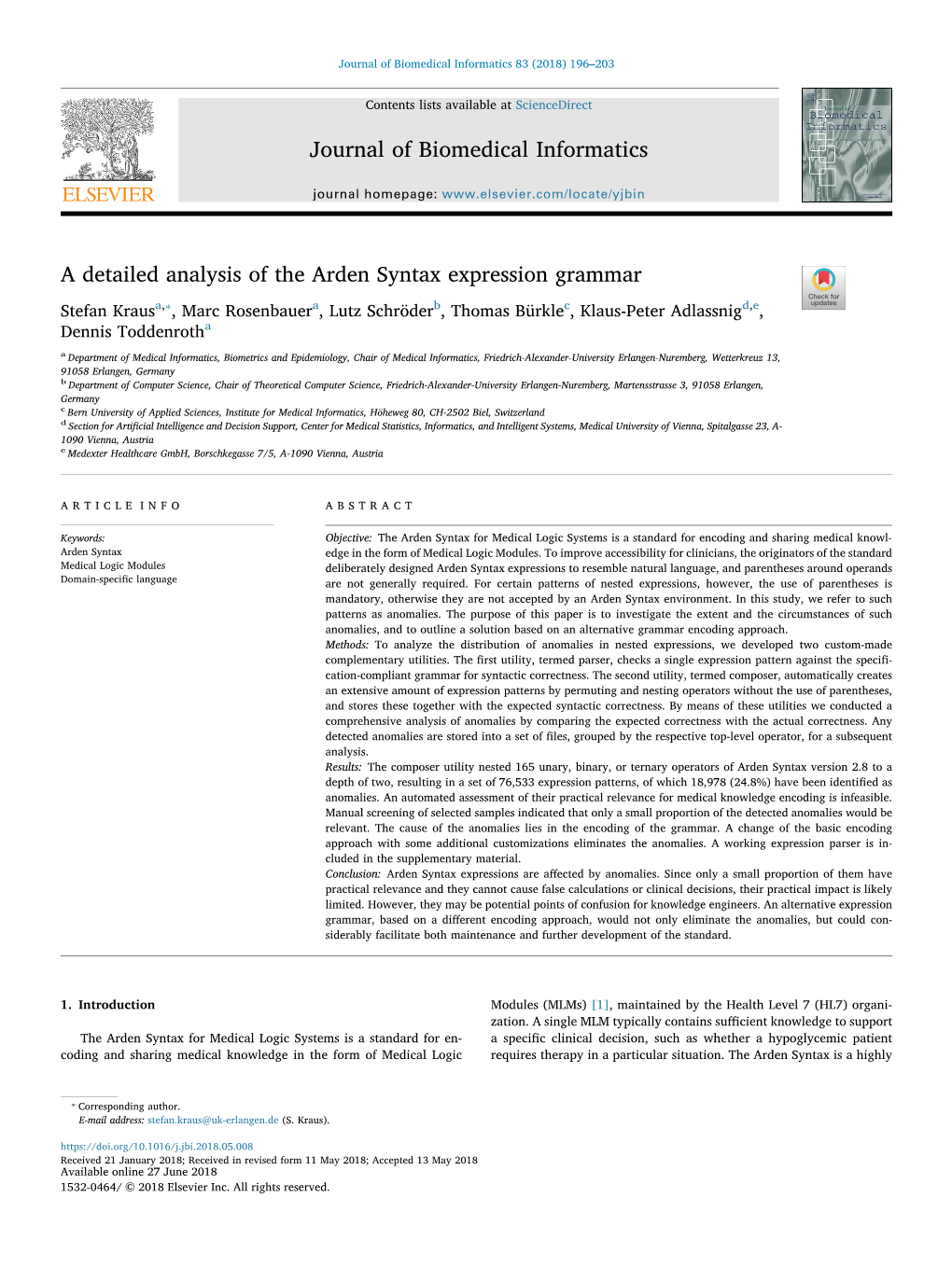 A Detailed Analysis of the Arden Syntax Expression Grammar