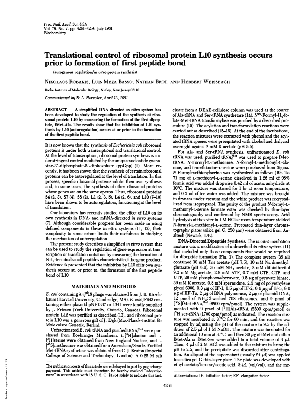 Prior to Formation of First Peptide- Bond