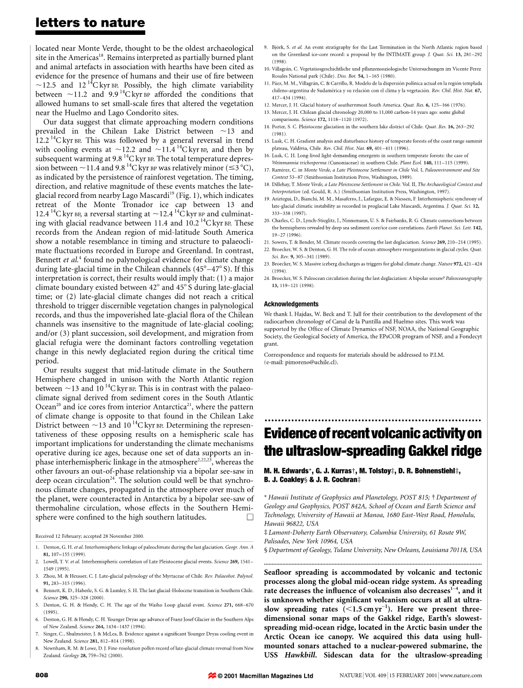 Evidenceofrecentvolcanicactivity