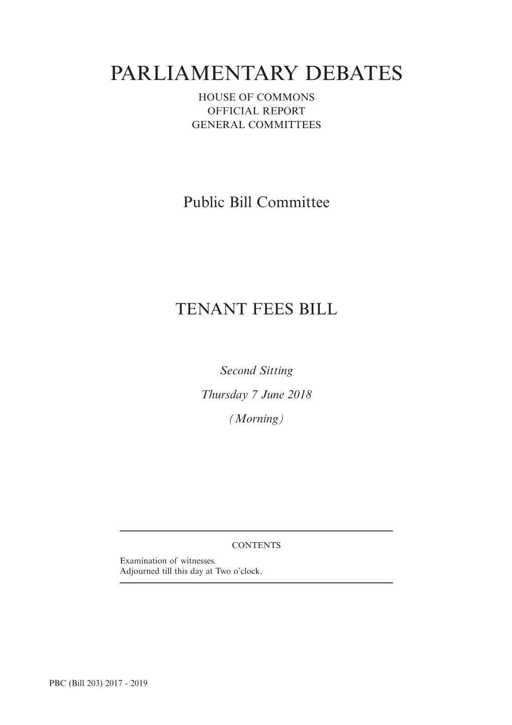 Parliamentary Debates House of Commons Official Report General Committees