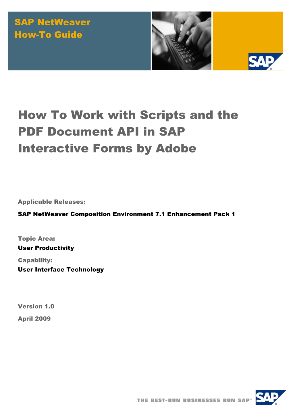 How to Work with Scripts and the PDF Document API in SAP Interactive Forms by Adobe