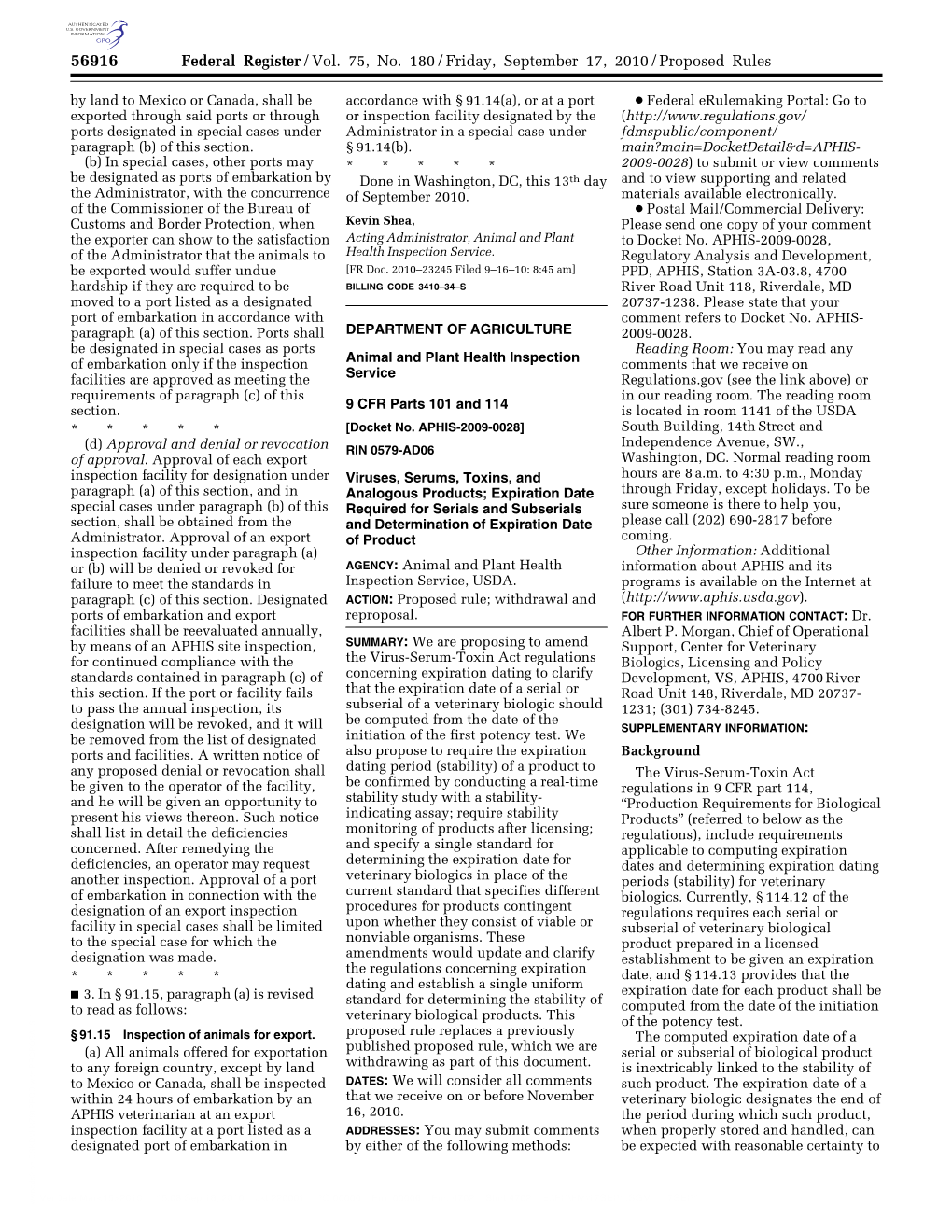 Federal Register/Vol. 75, No. 180/Friday, September 17, 2010