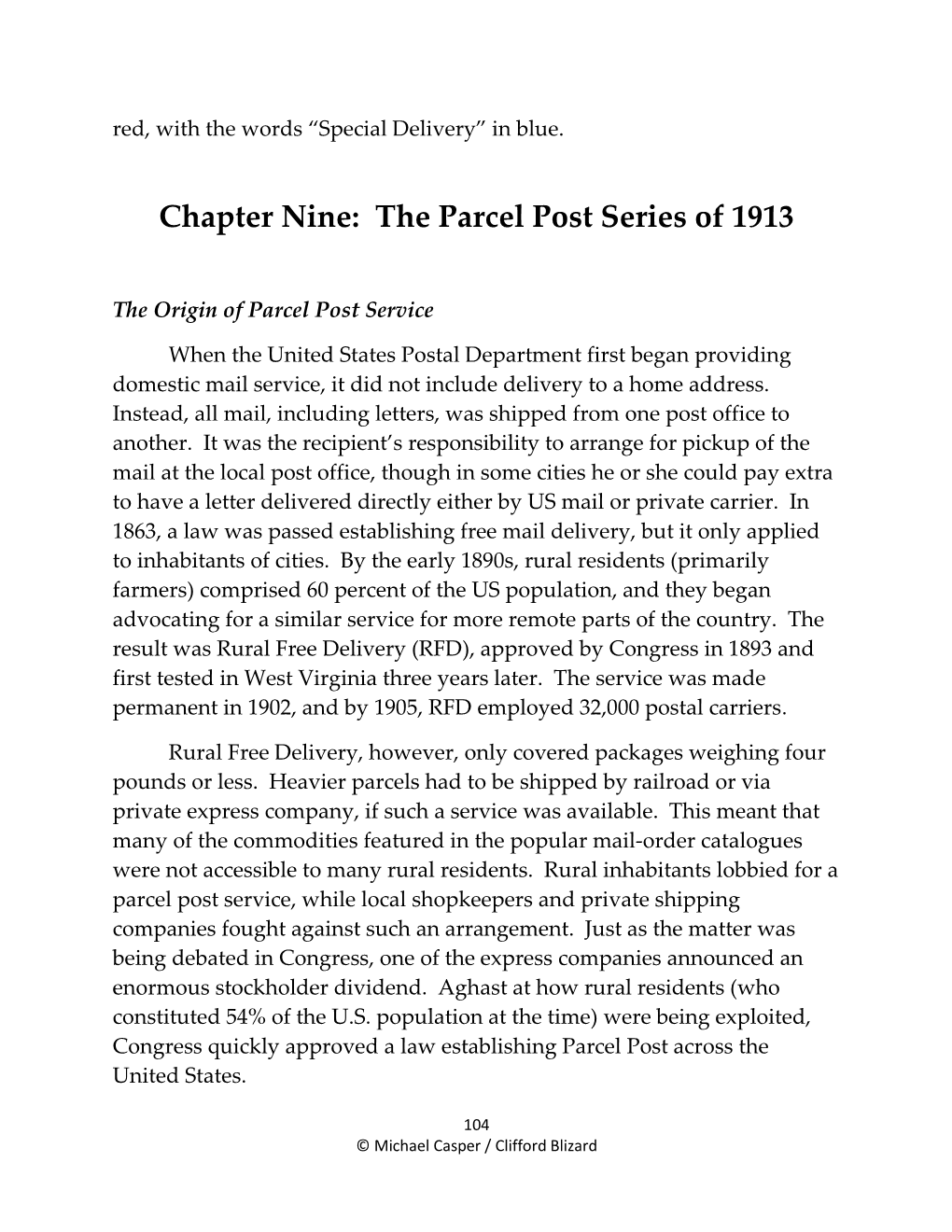 Chapter Nine: the Parcel Post Series of 1913