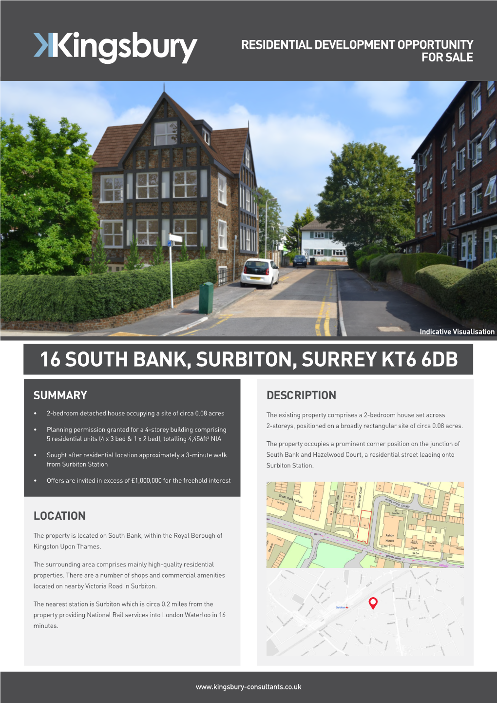 16 South Bank, Surbiton, Surrey Kt6 6Db