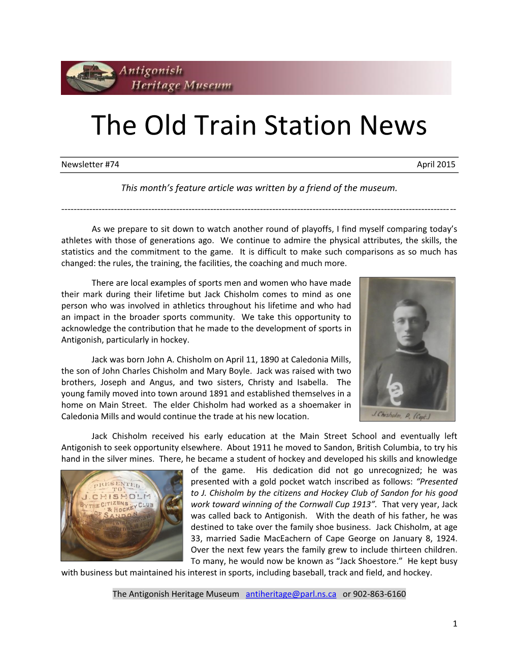 2015 04 Newsletter