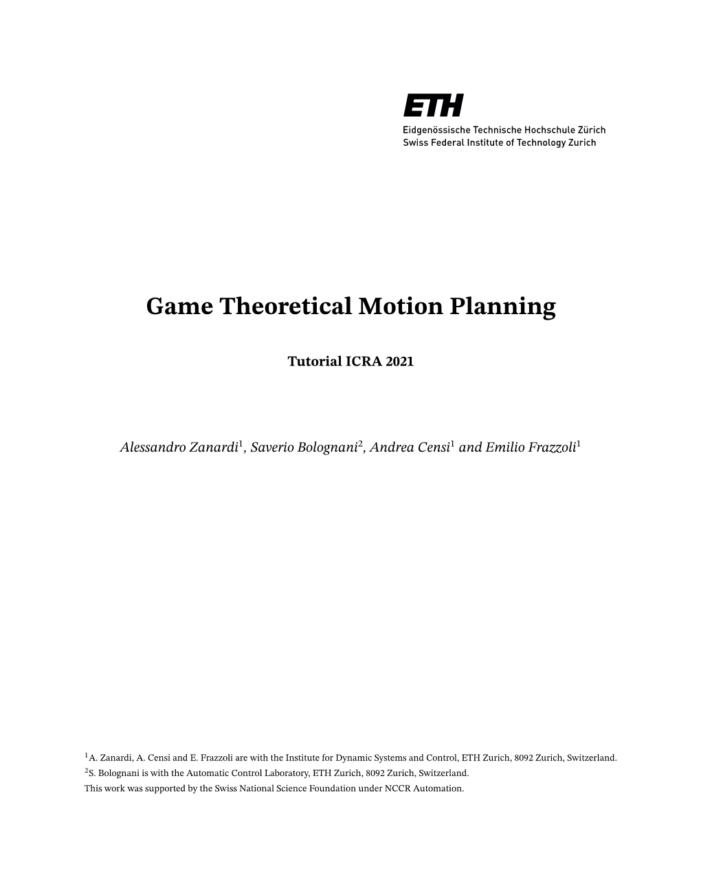 Game Theory Tutorial