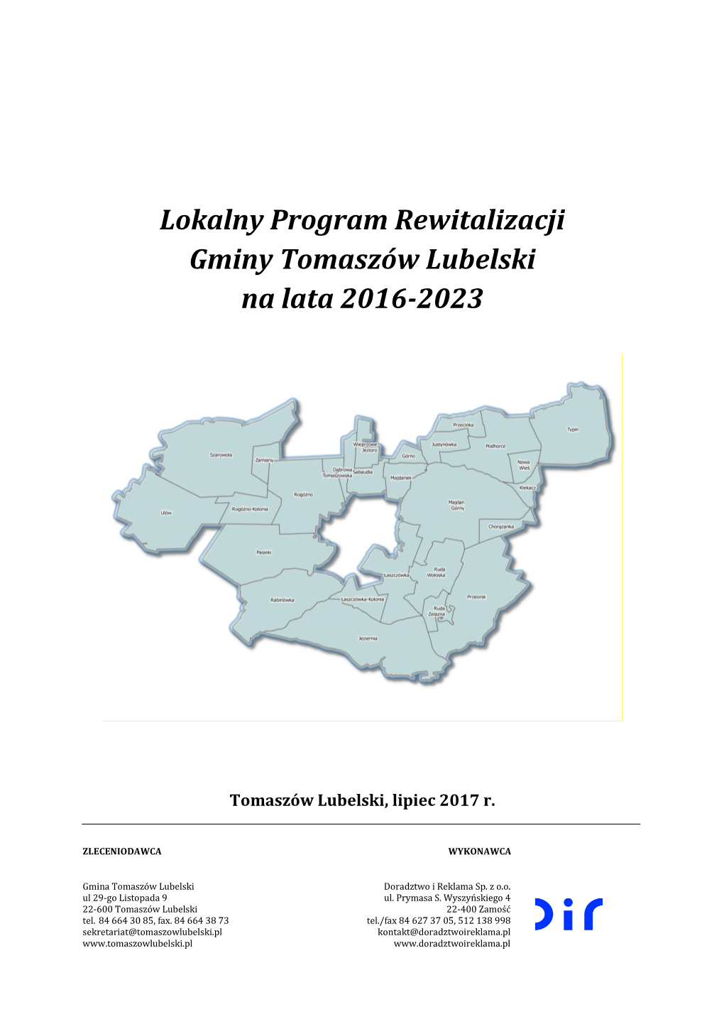 Lokalny Program Rewitalizacji Gminy Tomaszów Lubelski Na Lata 2016-2023