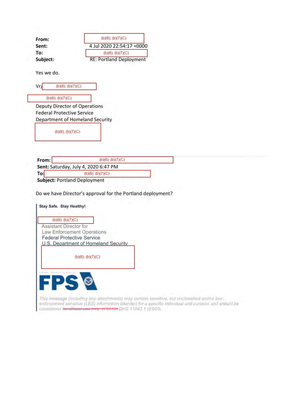 Deployment of Chemical Munitions in Portland