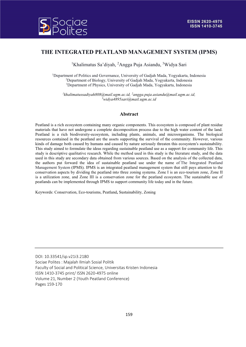 The Integrated Peatland Management System (Ipms)