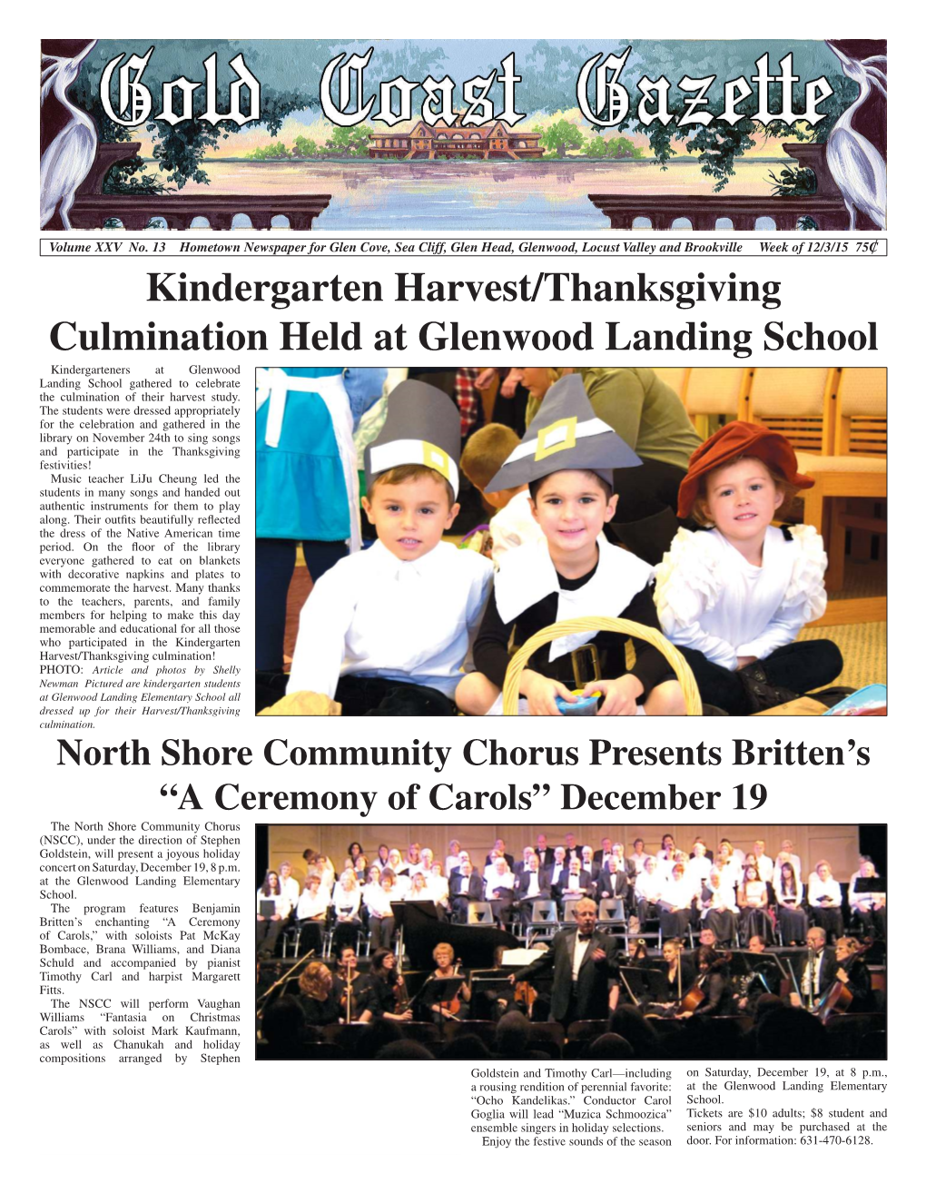 Kindergarten Harvest/Thanksgiving Culmination Held at Glenwood