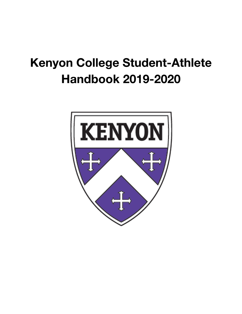 Kenyon College Student-Athlete Handbook 2019-2020