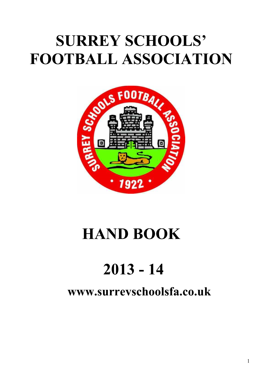 Surrey Schools' Football Association Hand Book