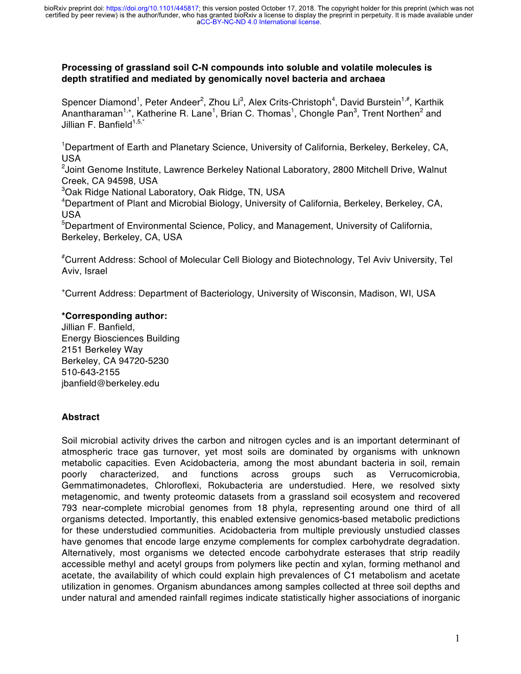 Processing of Grassland Soil C-N Compounds Into Soluble and Volatile Molecules Is Depth Stratified and Mediated by Genomically Novel Bacteria and Archaea