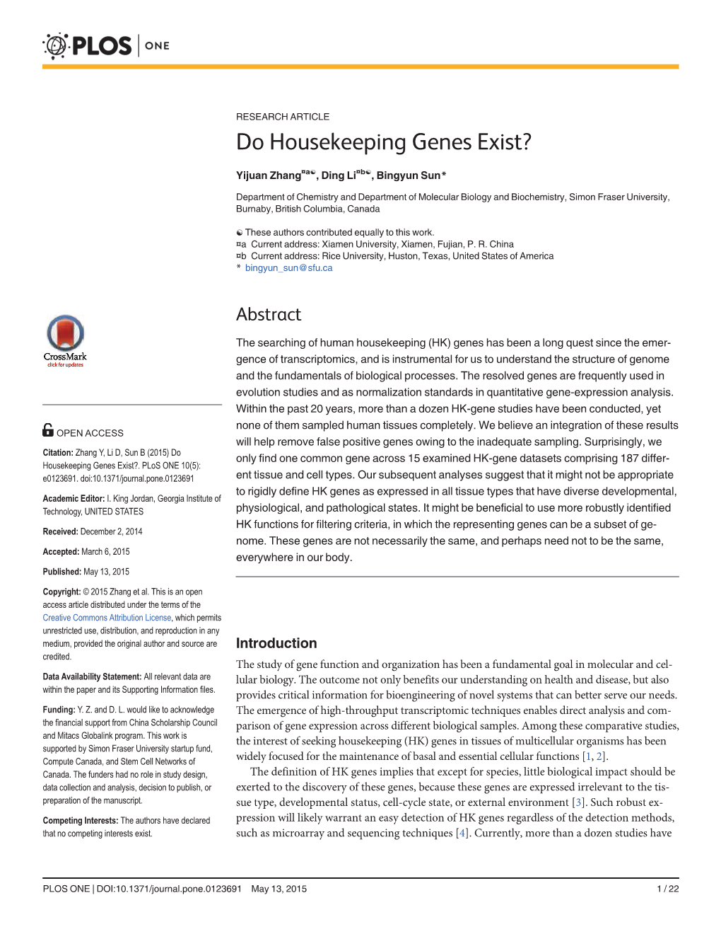 Do Housekeeping Genes Exist?