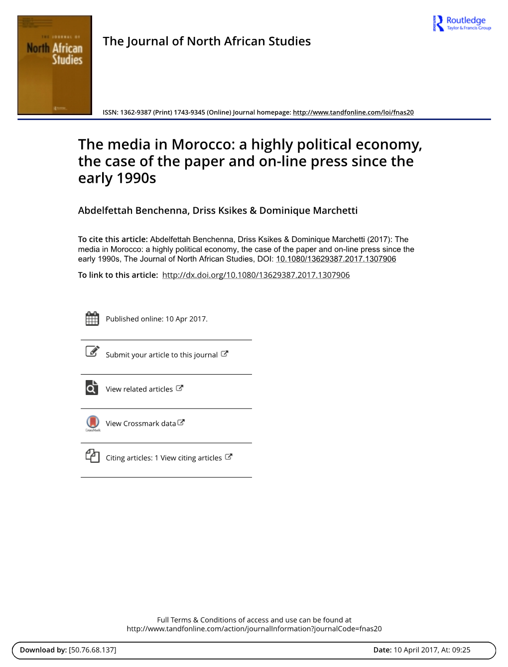 A Highly Political Economy, the Case of the Paper and On-Line Press Since the Early 1990S