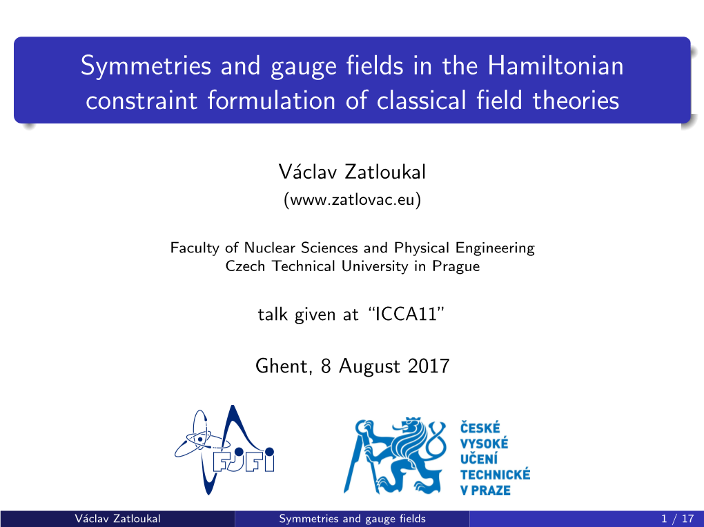 Symmetries and Gauge Fields in the Hamiltonian Constraint Formulation