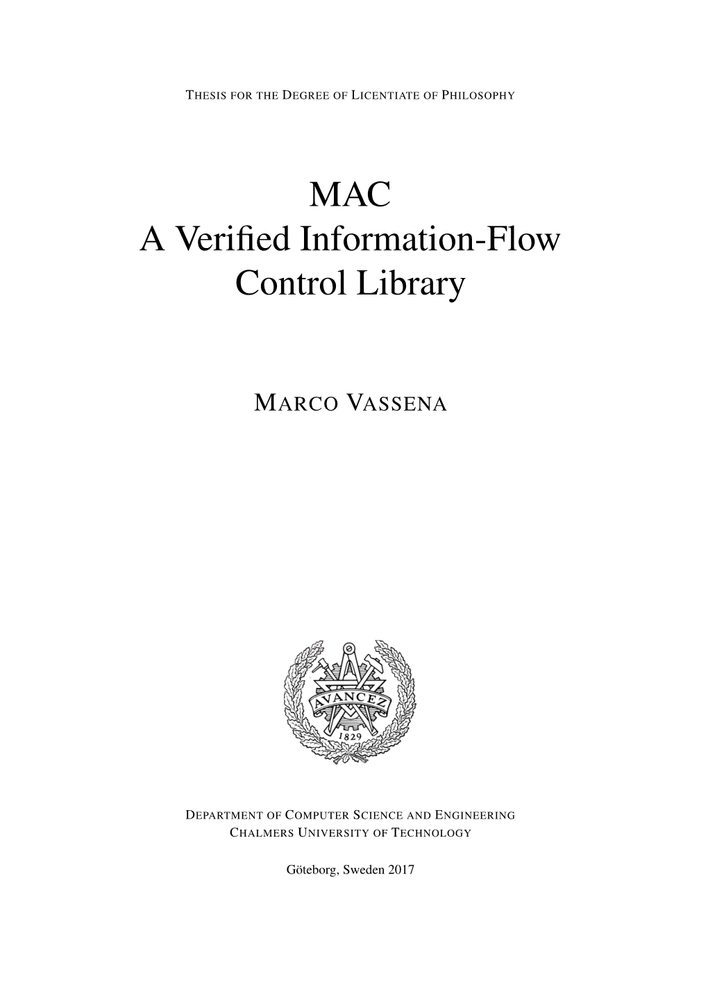 MAC a Verified Information-Flow Control Library