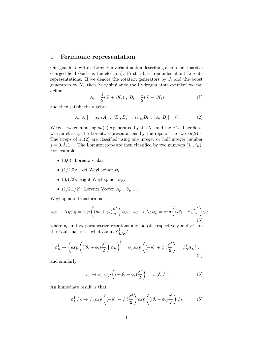 Notes on Dirac Field