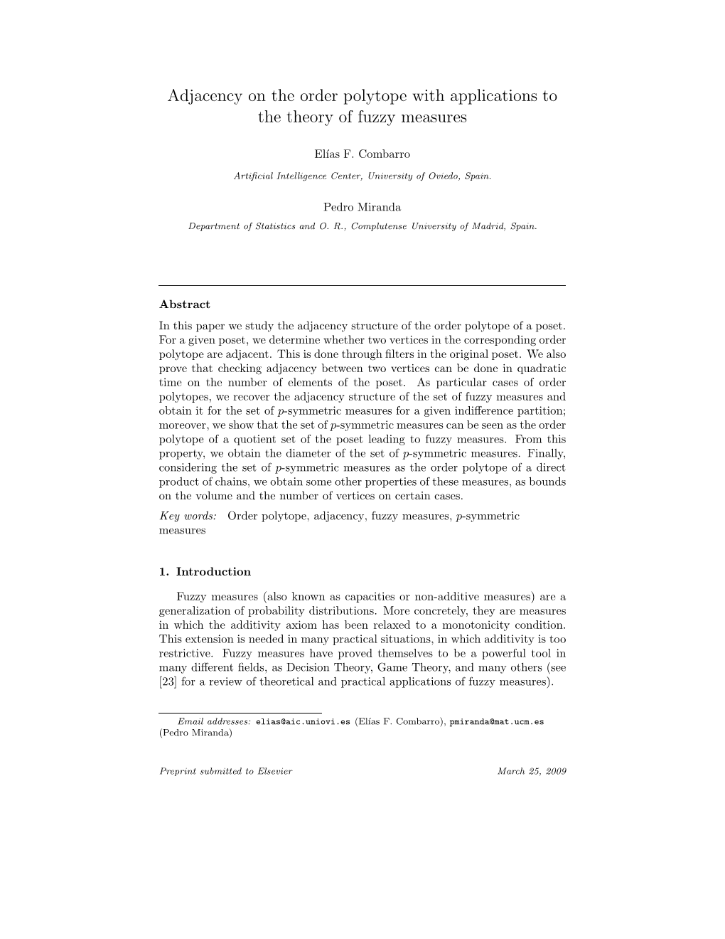 17) Adjacency on the Order Polytope with Applications to the Theory Of