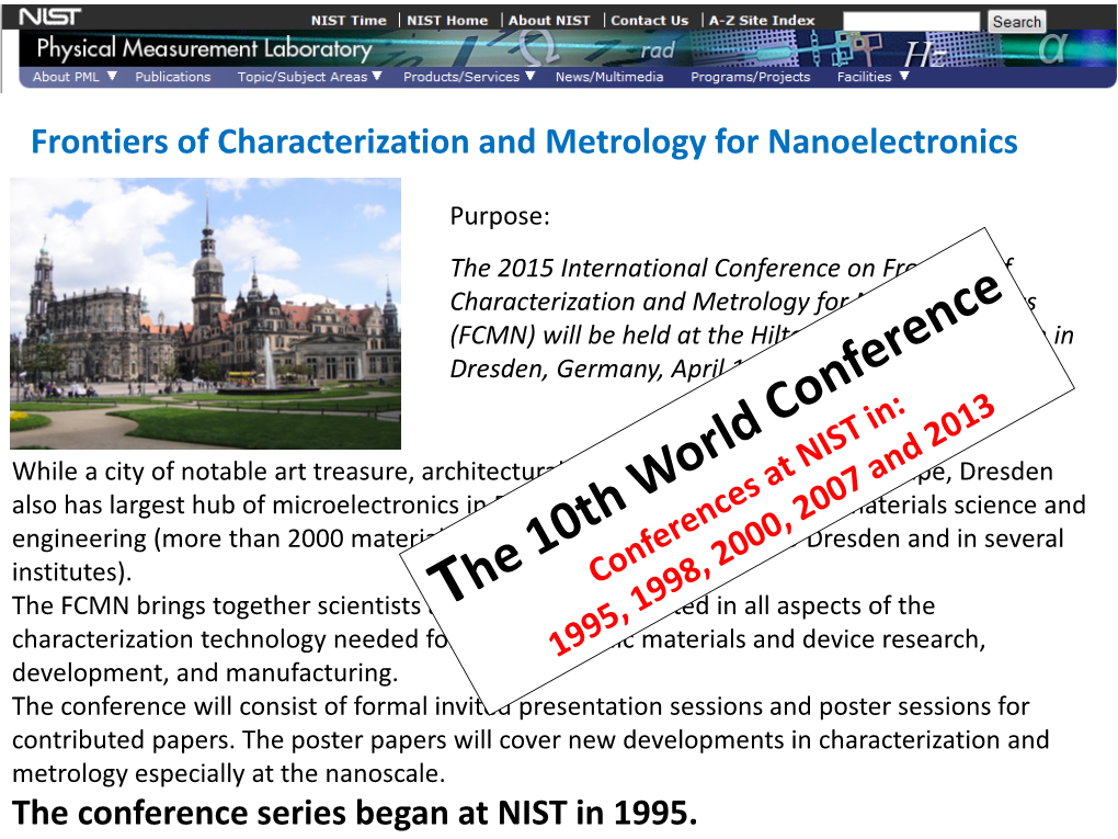 Nanoelectronics for Metrologyklaus Von Klitzing, Max-Planck