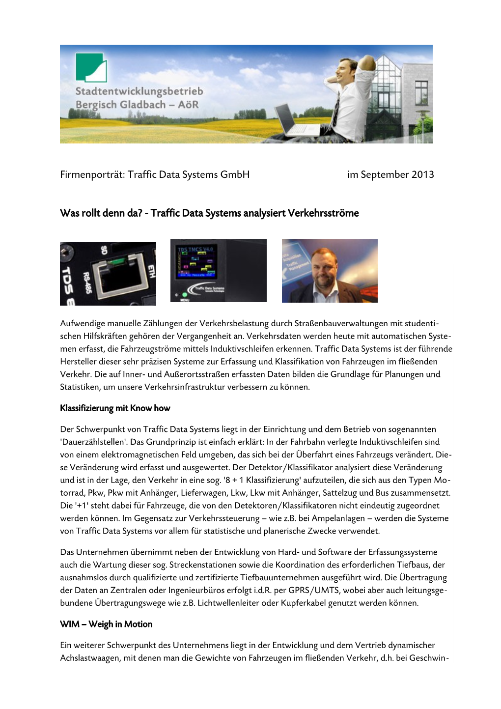 Traffic Data Systems Gmbh Im September 2013 Was Rollt Denn