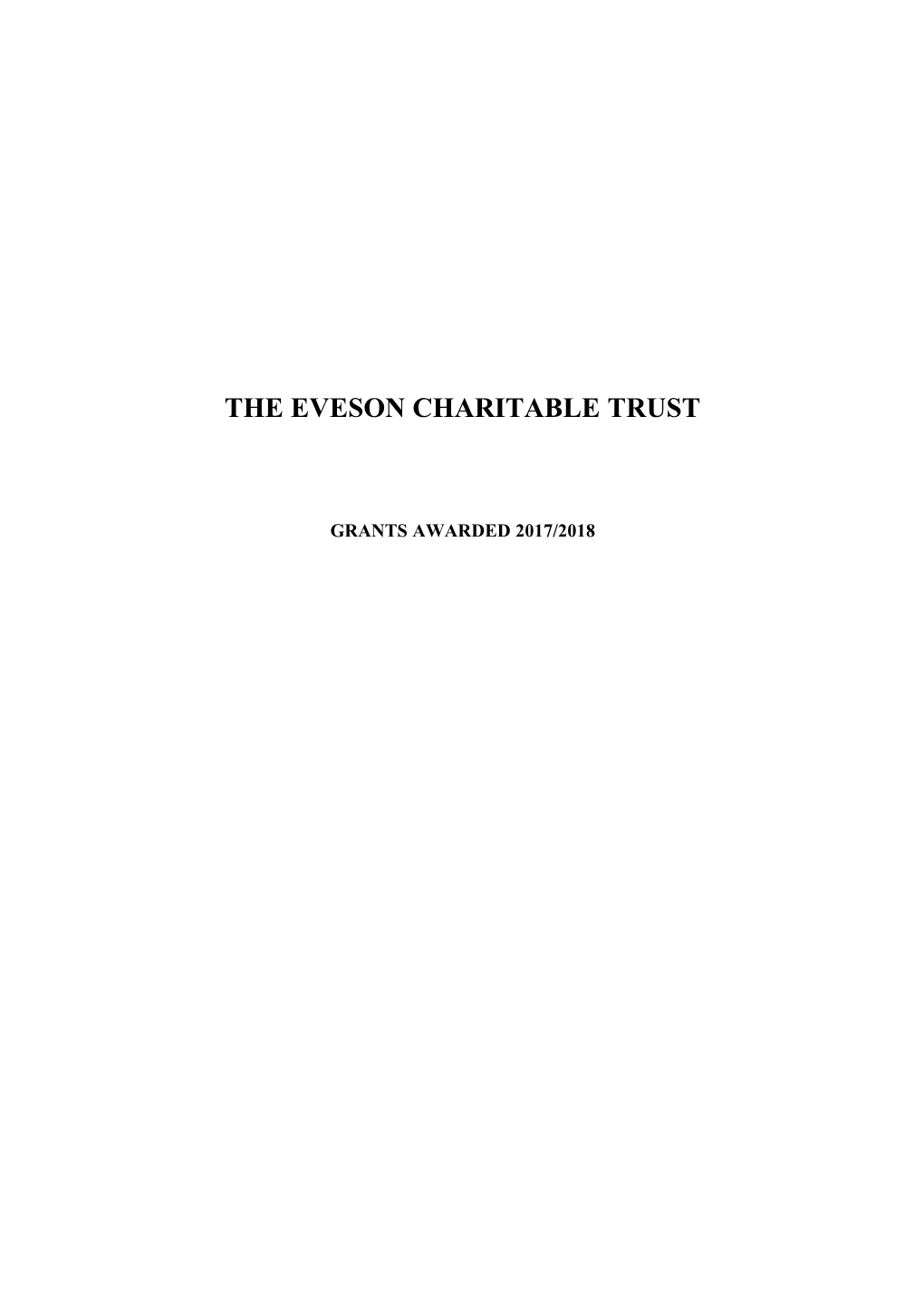 The Eveson Charitable Trust