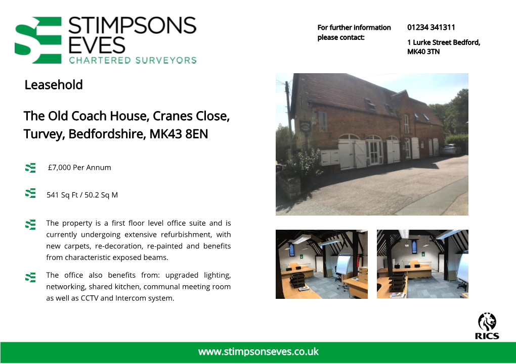 The Old Coach House, Cranes Close, Turvey, Bedfordshire, MK43 8EN