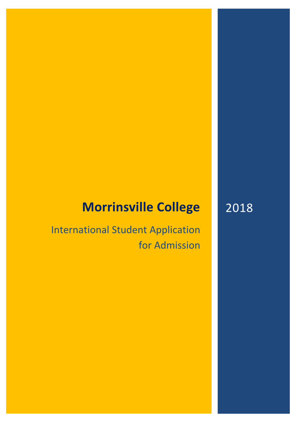 Morrinsville College 2018 International Student Application for Admission