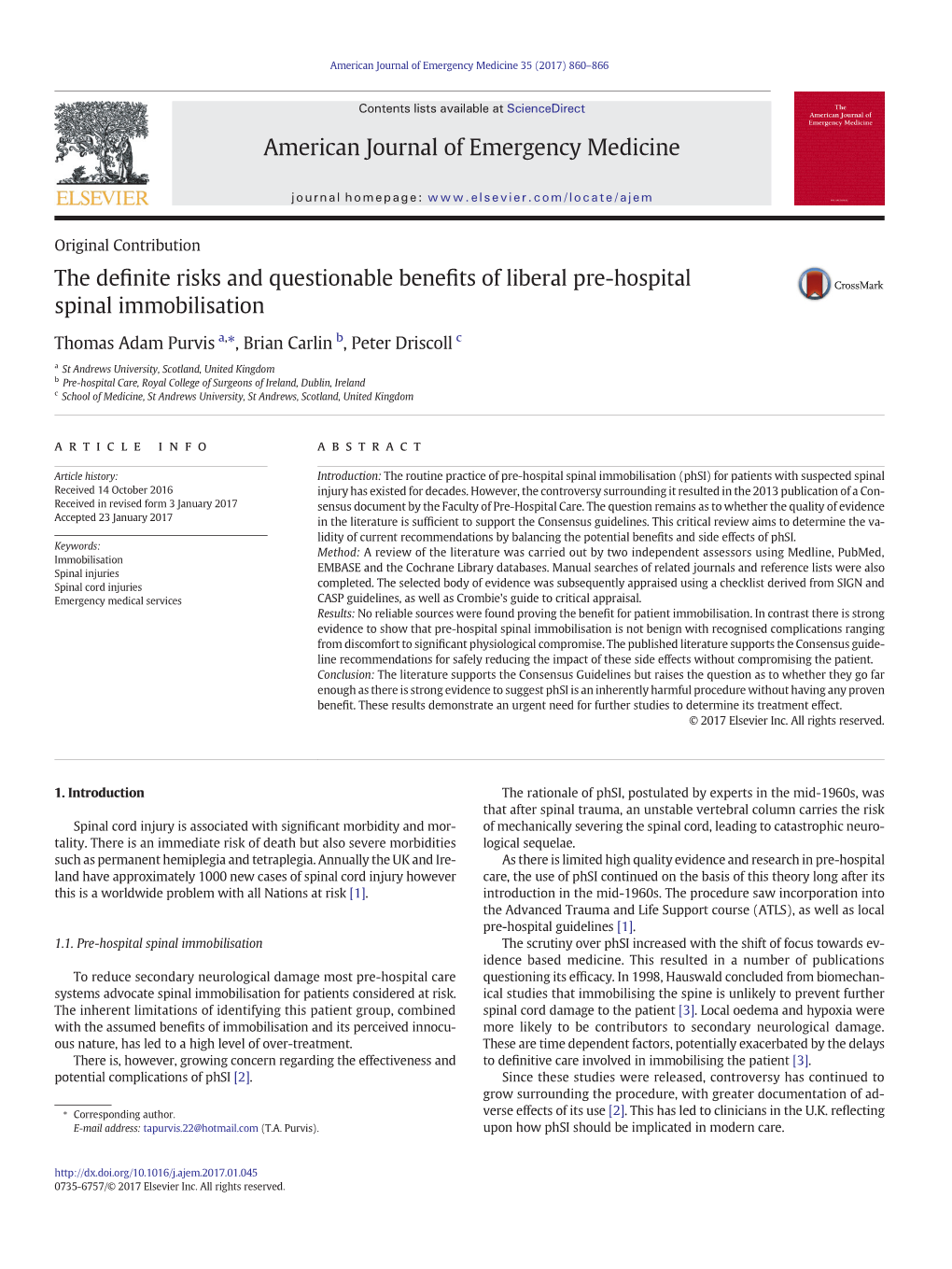 The Definite Risks and Questionable Benefits of Liberal Pre-Hospital