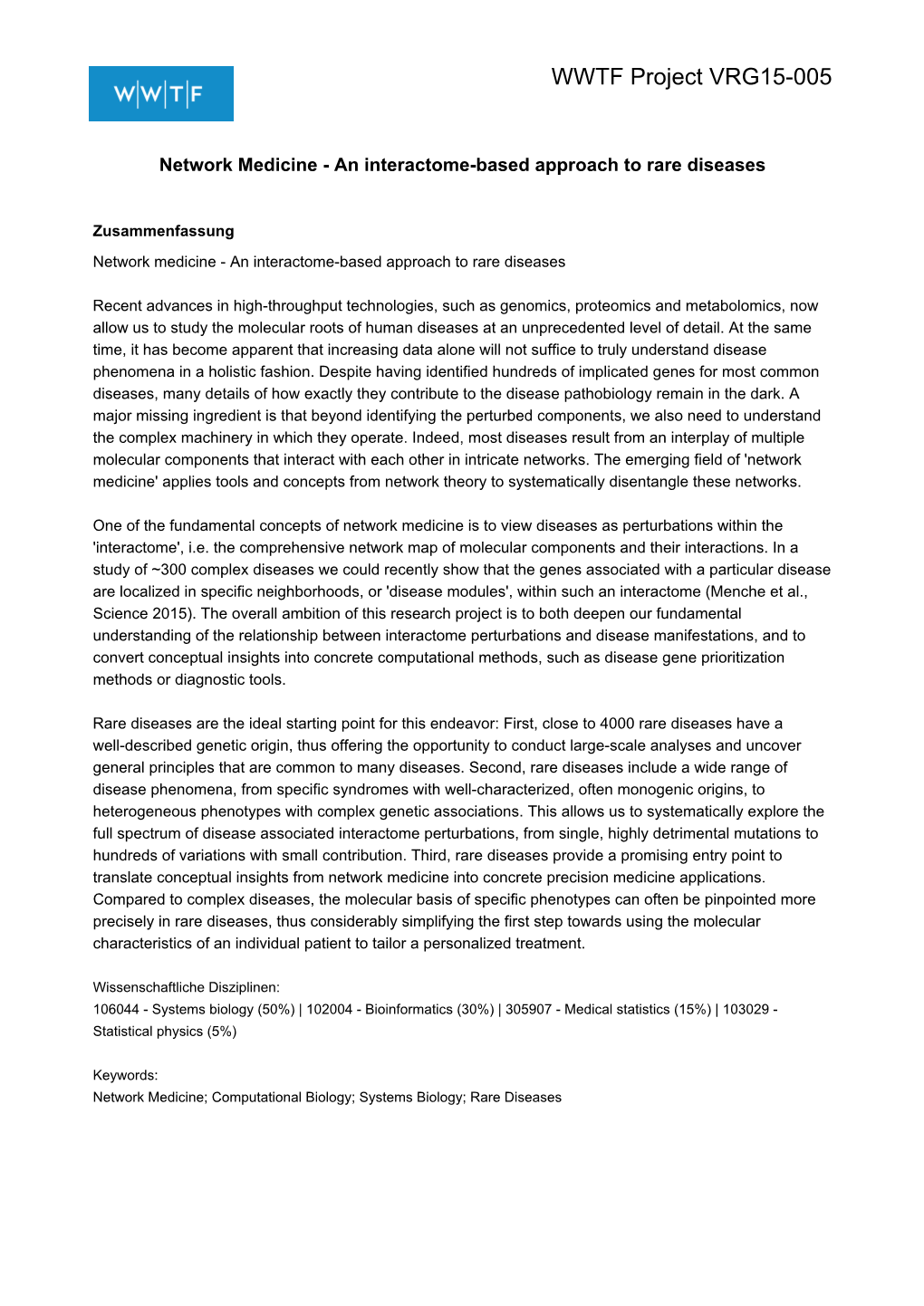 An Interactome-Based Approach to Rare Diseases