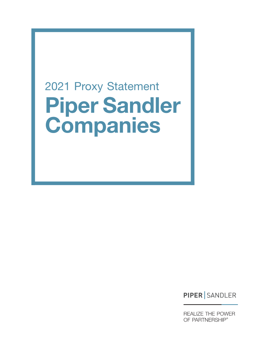 Proxy Statement Piper Sandler Companies