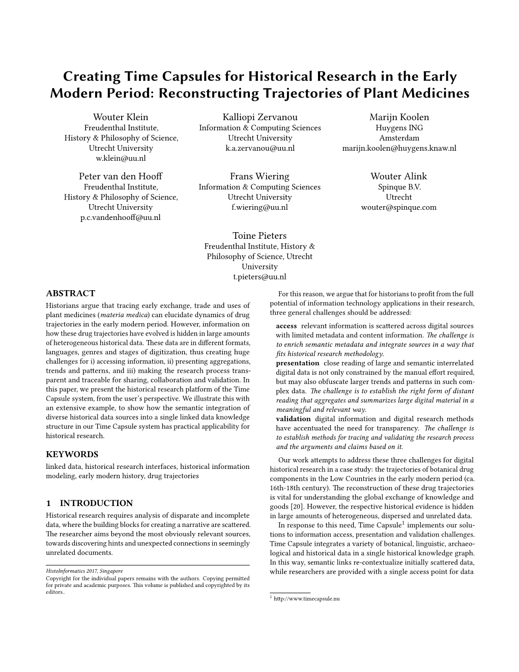 Creating Time Capsules for Historical Research in the Early Modern Period: Reconstructing Trajectories of Plant Medicines