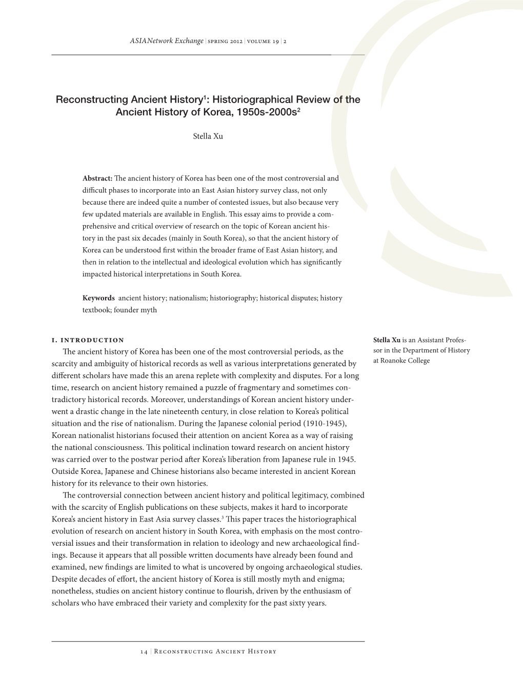 Historiographical Review of the Ancient History of Korea, 1950S-2000S2