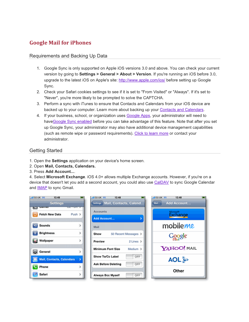 Google Mail for Iphones