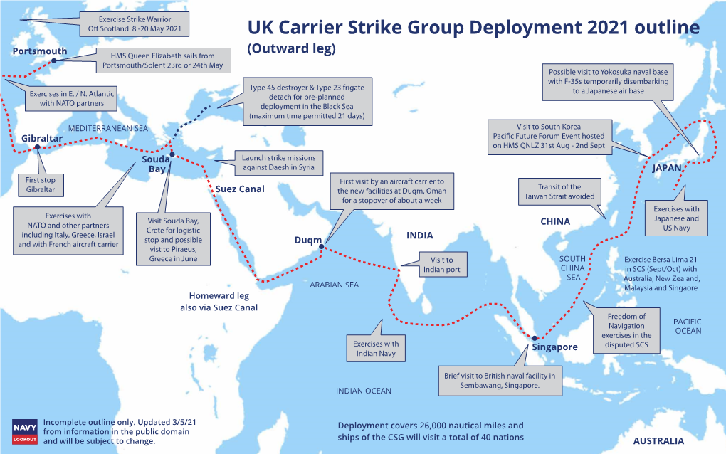 UK Carrier Strike Group Deployment 2021 Outline
