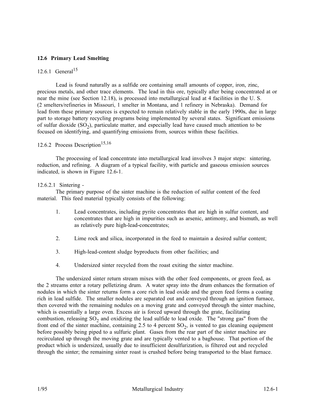 AP-42, CH 12.6: Primary Lead Smelting