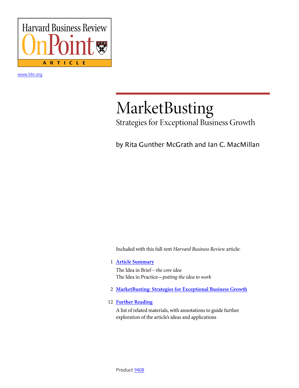 Marketbusting Strategies for Exceptional Business Growth