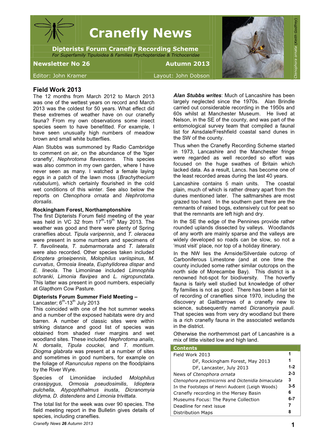 Cranefly Recording Scheme Newsletter Spring 2007