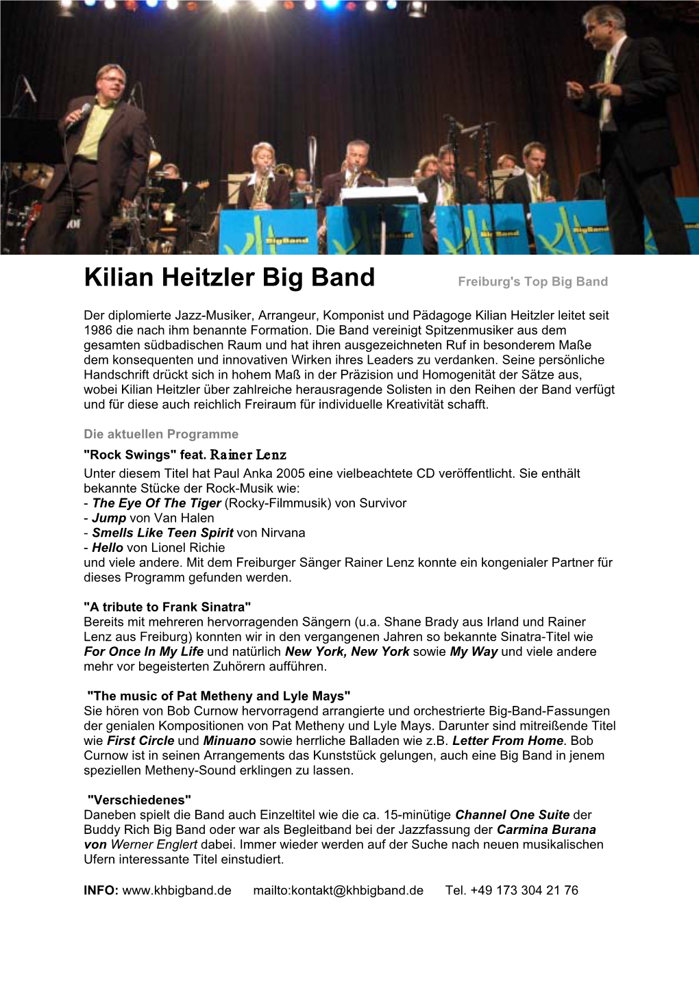 Kilian Heitzler Big Band Freiburg's Top Big Band