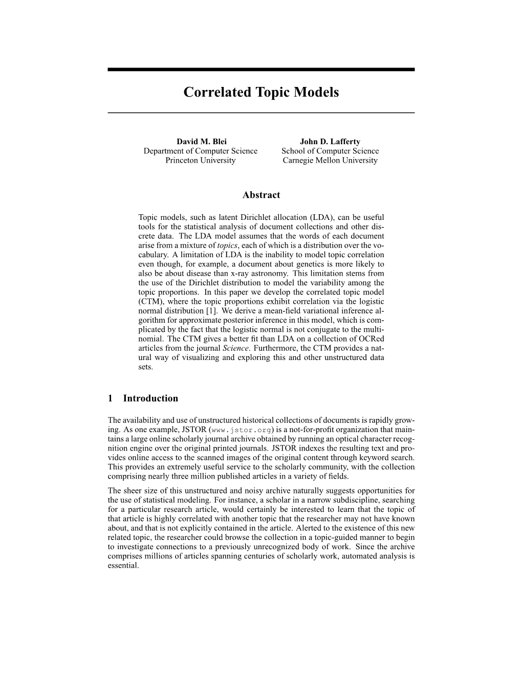 Correlated Topic Models